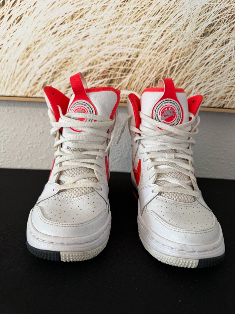 Nike Air Ascension Force High Sneakers | White & Red Wmns High Tops | Classic St